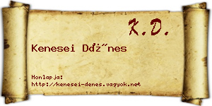 Kenesei Dénes névjegykártya
