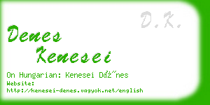 denes kenesei business card